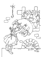 A coloring page of hansel and gretel